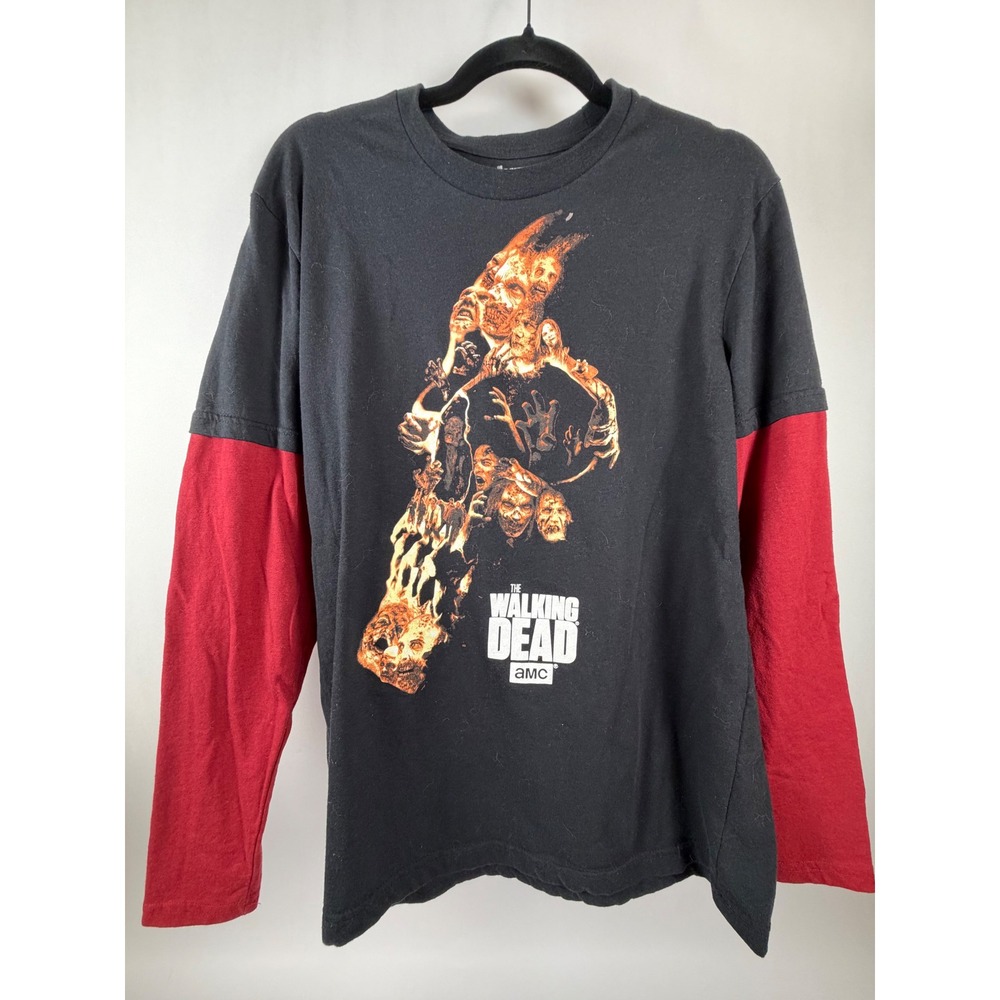 The Walking Dead Collector's Long Sleeve Shirt, Men's M – Zombie Collage Graphic